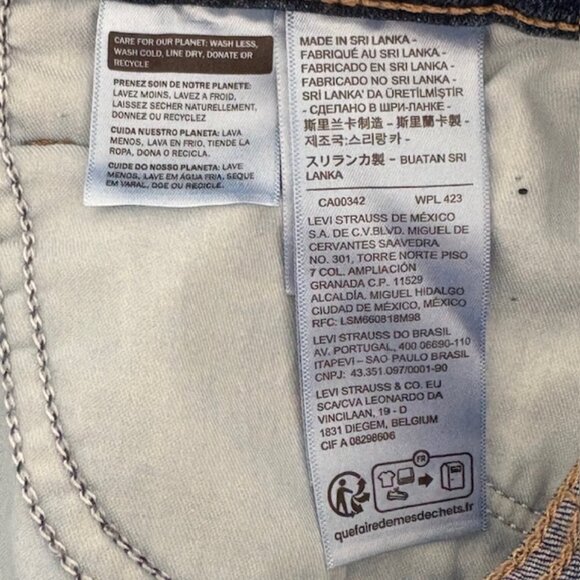 Levi's 311 Shaping Skinny Womens Blue Jeans MidRise Raw Edge Hem 18S/W34/L30-NWT - Picture 7 of 10